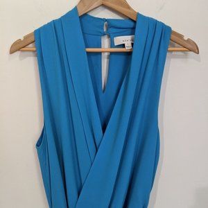 Adelyn Rae Surplice Pleated Straight Leg Jumpsuit